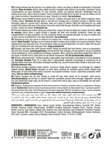 Champú Voluminizador KOSSWELL 1000mL